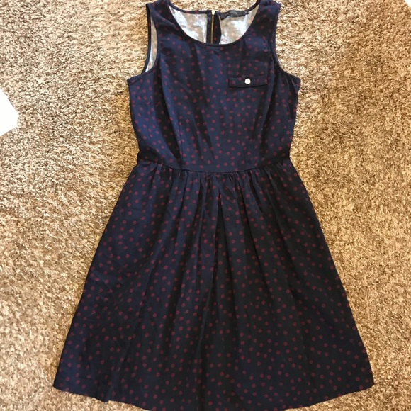 The Limited Dresses & Skirts - The Limited Navy/Purple Polka Dot Dress Size 4